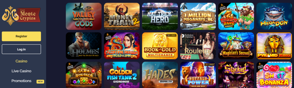 MonteCryptos Casino Games