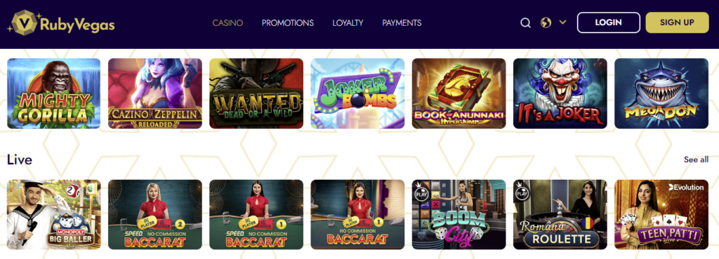 Ruby Vegas Casino Games