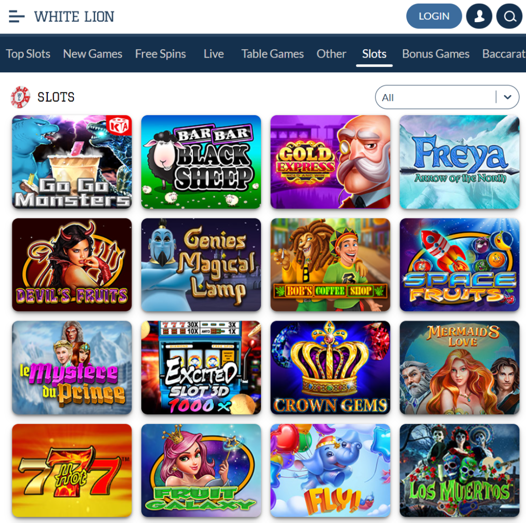 WhiteLion Bets Casino Games