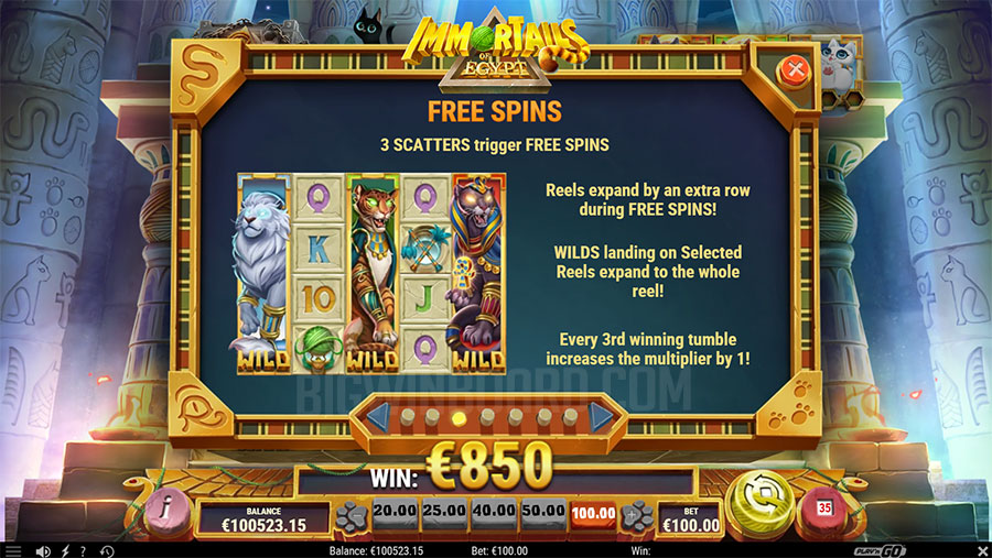 Immortals Of Egypt Game Free Spins